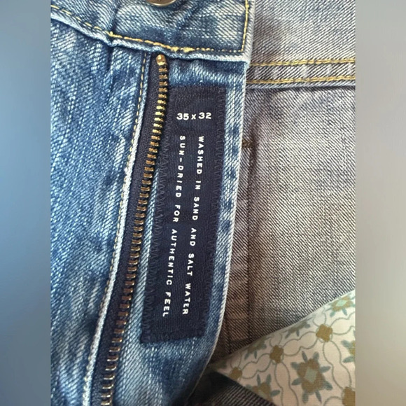 Vintage Indigo Palms Straight Leg Denim Jeans Size 35x32 - Picture 4 of 6